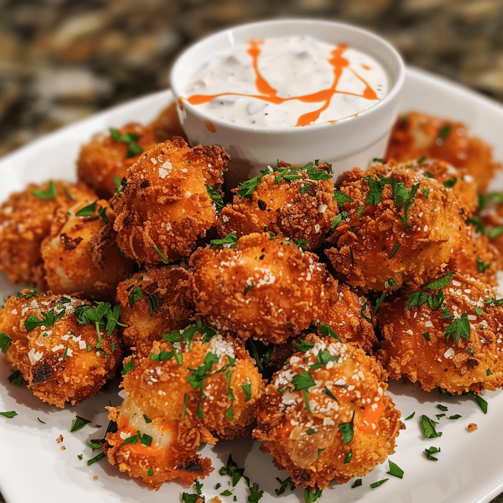 Crispy Buffalo Chicken Ranch Air Fryer Bites 4 How to make Buffalo Chicken Ranch Air Fryer Bites — key cooking step