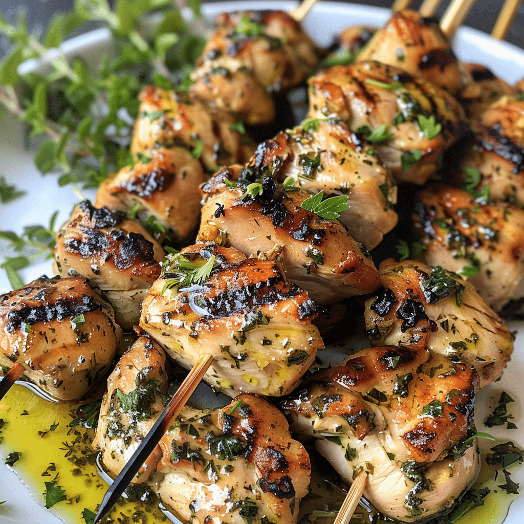 Garlic Herb Butter Chicken Skewers 4 How to make Garlic Herb Butter Chicken Skewers — key cooking step