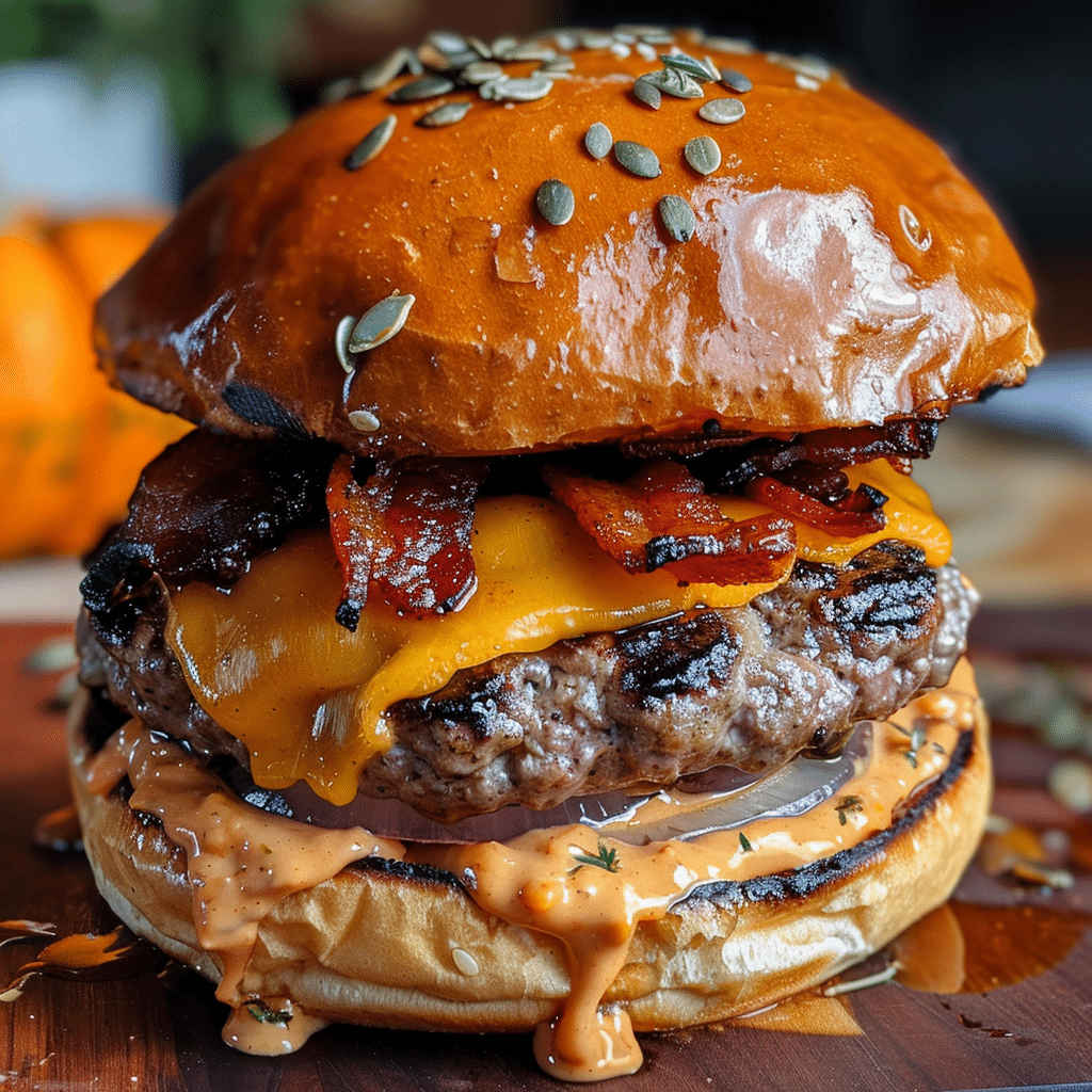 Pumpkin Spice Maple Bacon Cheeseburger 4 How to make Pumpkin Spice Maple Bacon Cheeseburger — key cooking step