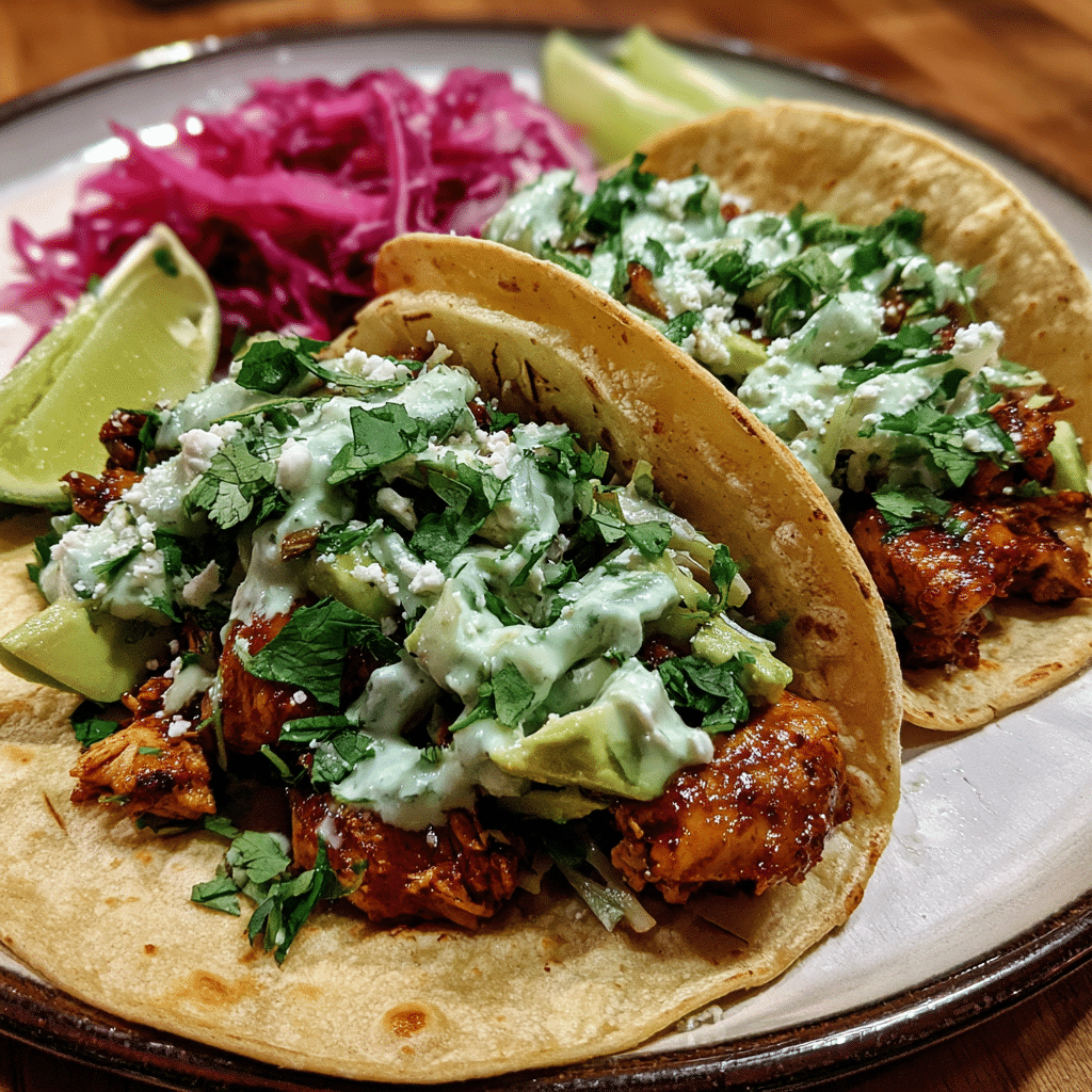 Spicy Chipotle Chicken Tacos with Cilantro Lime Crema 4 How to make Spicy Chipotle Chicken Tacos with Cilantro Lime Crema — key cooking step